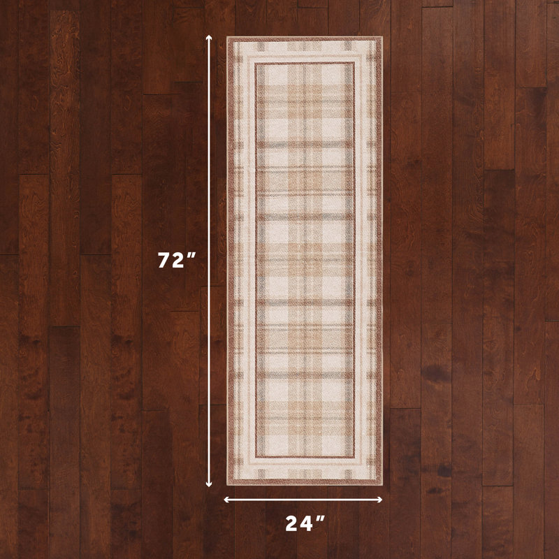 Eddie Bauer Printed Washable Rugs, Runner 2' x 6', Beige