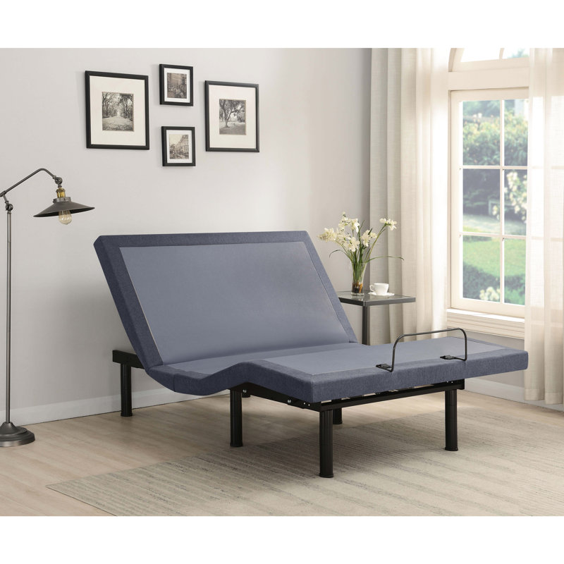 Base de lit réglable pour lit simple extra long, gris et noir, télécommande sans fil avec zéro gravité préréglée, pieds 3-en-1 pour différentes hauteurs, conception de chambre à coucher rapide, outil pour assembler un lit long noir, mémoire rétroéclairée