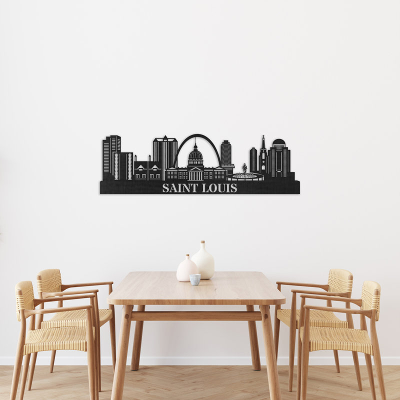 Handmade Cities & Countries Wall Decor on Solid Wood, 14" H x 46" W x 0.25" D, White