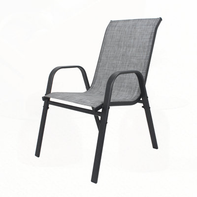 Chaises de salle à manger d'extérieur à large assise ergonomique avec structure en métal imperméable et résistante à la rouille