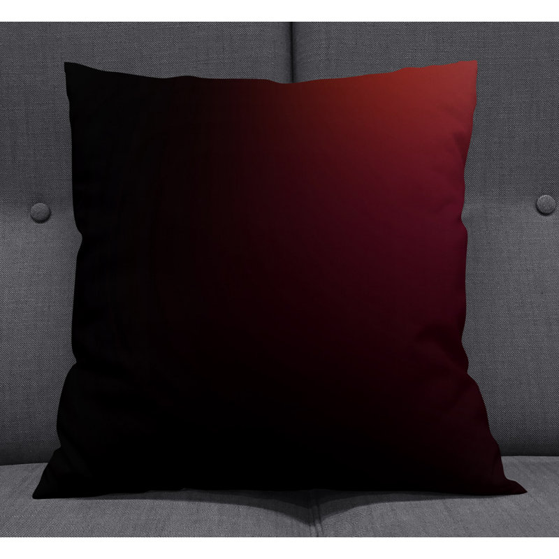 Throw Pillow With Insert, Black/Red Ombre 3, 20"H x 20"W