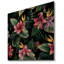 Fleurs tropicales roses sur fond noir - Décoration murale traditionnelle en bois-66838094-66838093
