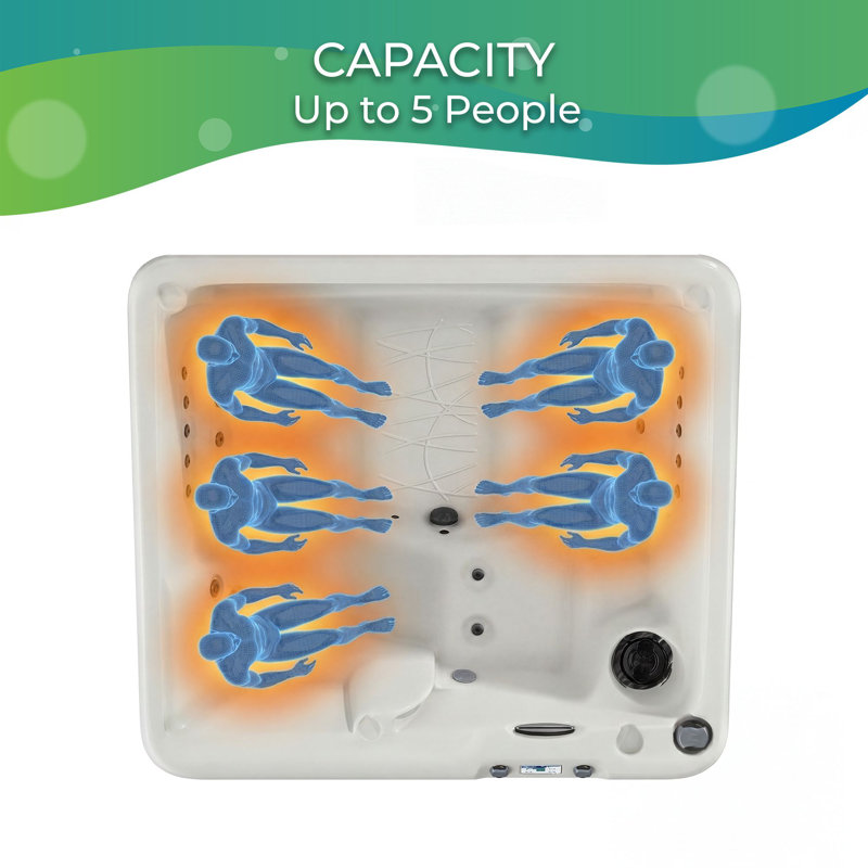 Lifesmart Spas LS350 Plus 115 Volt 5-Person 28-Jet Rectangle Plug and Play Hot Tub with Ozonator and FROG @ease-Ready Setup