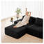 Canapé modulaire en forme de U de 153 po de couleur noire, canapé 4 places en velours côtelé avec 2 repose-pieds mobiles, aucun assemblage requis-1172500034-1172500040