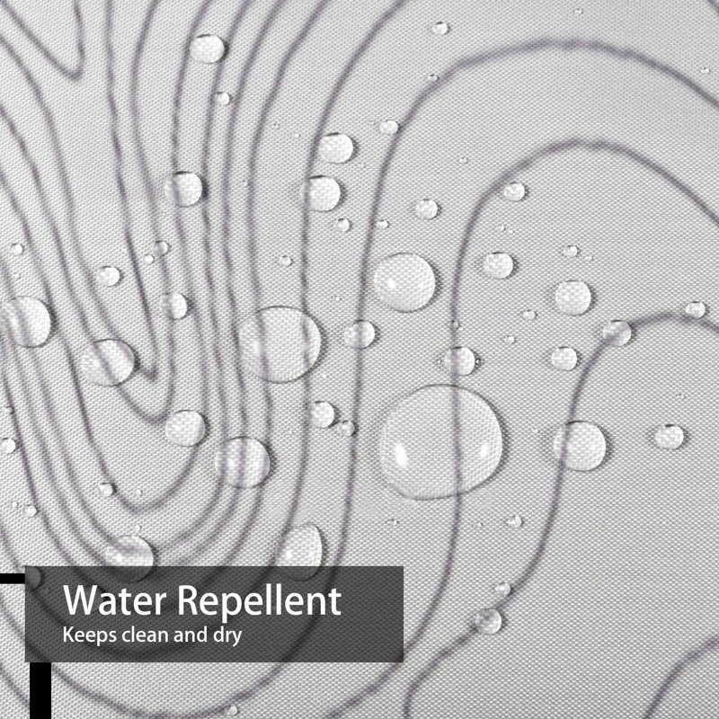 Rideau de douche abstrait à lignes noires avec 12 crochets, L 72 po x l 84 po