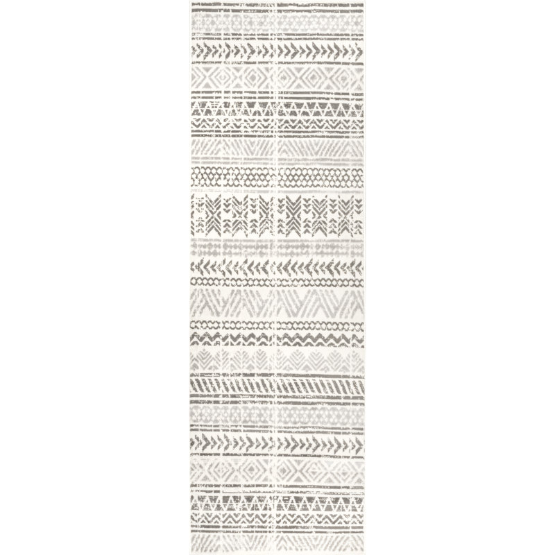 Tapis gris clair Hayley, Tapis de couloir 2 pi 8 po x 8 pi