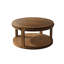 Table basse ronde en bois avec tablette