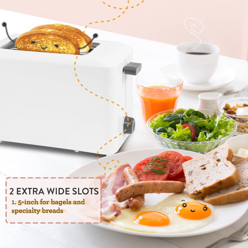 7-Toast Settings Cancel Functions with Slide Out Crumb Tray Bread Toaster