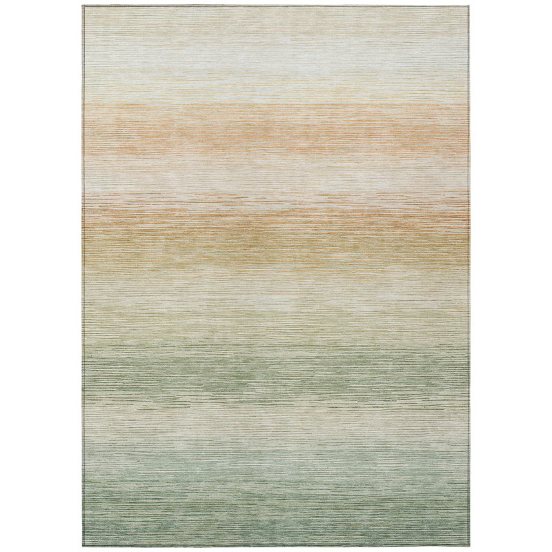 Machine Washable Indoor/Outdoor Chantille ACN2891 Striped Rug, Aloe, 10' x 14'