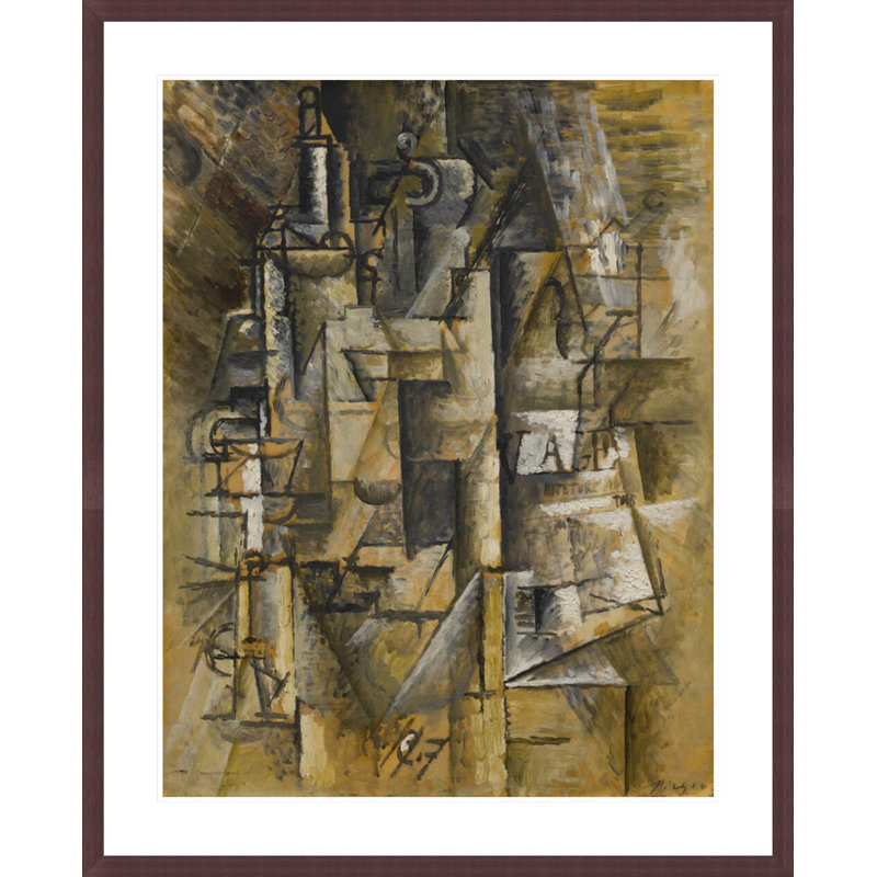"Bouteilles et verres" par Pablo Picasso, impression giclée encadrée, 41.31" H x 33.5" W