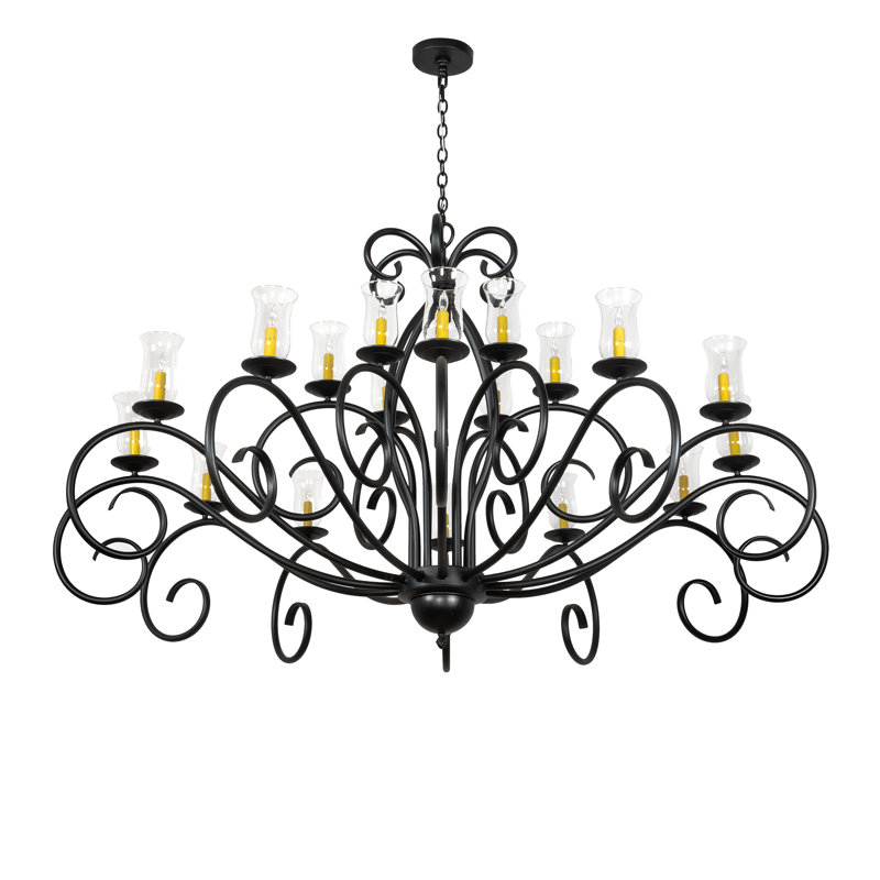 Lustre classique à 18 lumières de style bougie