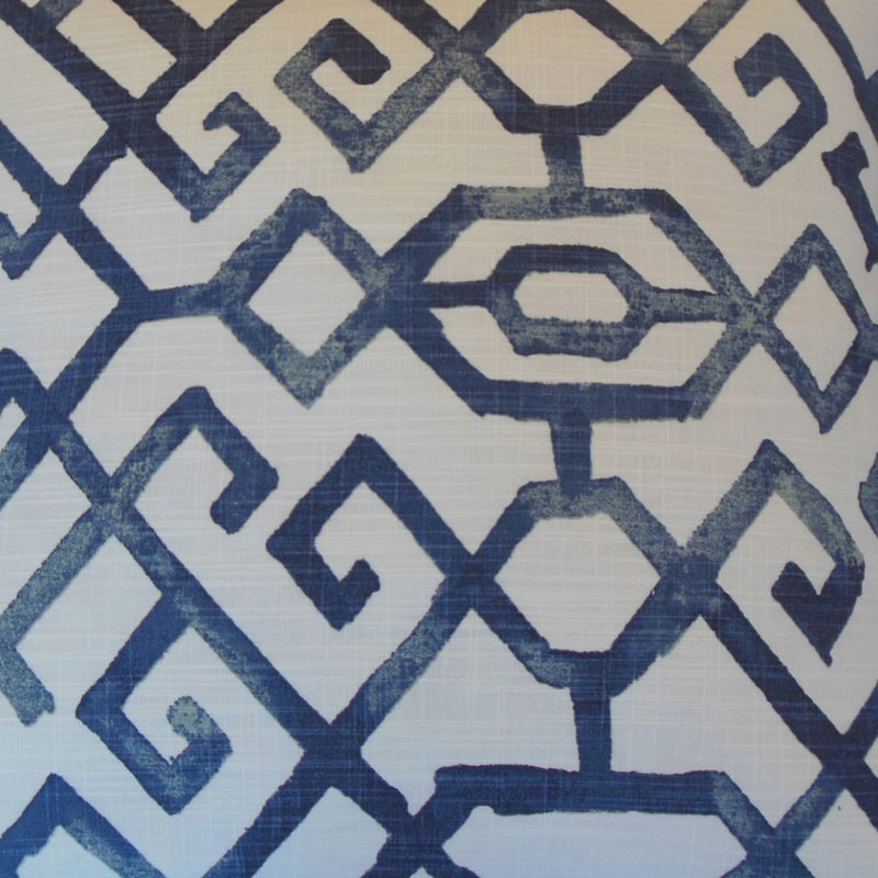 Geometric Cotton Reversible Throw Pillow, Height(22") x Width(22"), Blue