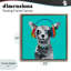 Chiot Jammin 'sur cadre flottant bleu, design par Lorenzo Collective-616178886-616178891