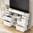 Modern TV Stand With Built-In LED Lights, Power Outlets, And USB Ports, Media Console With Drawers And Open Shelves For Living Room Entertainment Setup