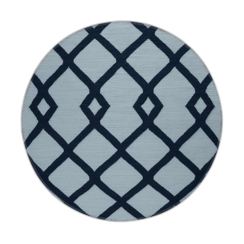 Tapis gris intérieur et extérieur Trellis, Rond 5 pi