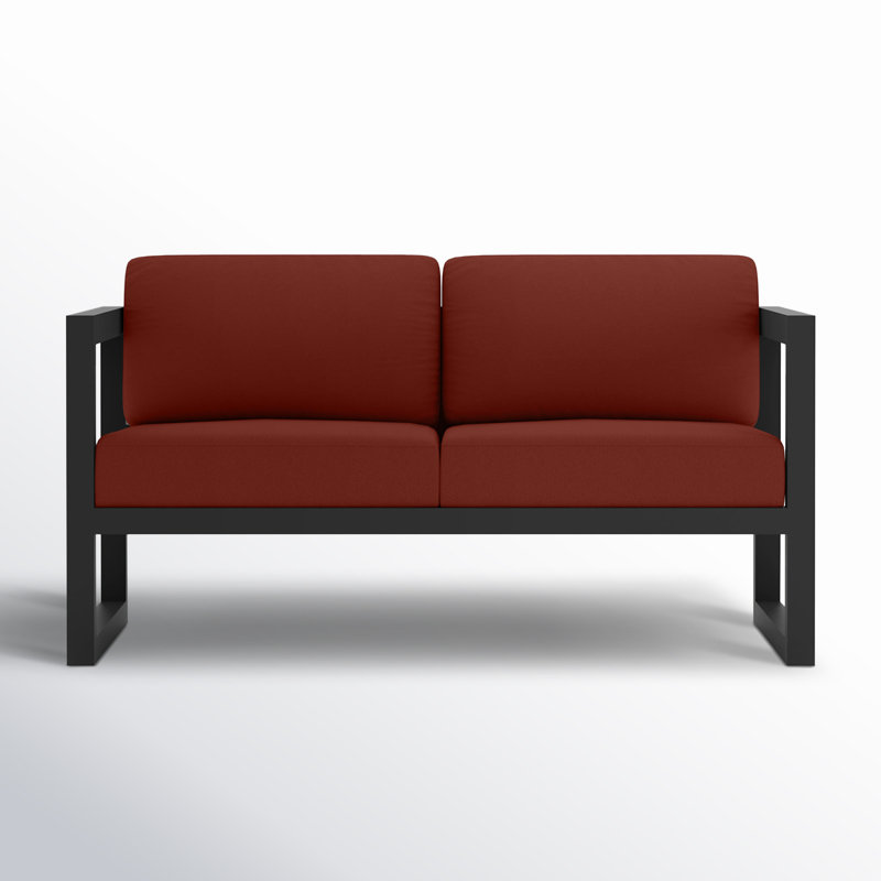 Avion 3 Piece Sofa Loveseat Set, Canvas Henna Sunbrella® Canvas, Black