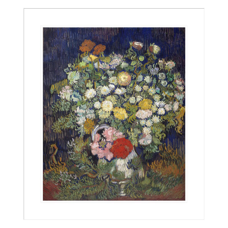 «Bouquet of Flowers in a Vase» par Vincent van Gogh, impression giclée encadrée, H 27,19 po x l 23,5 po