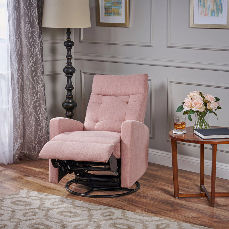 Fauteuils inclinables contemporains à poussoir - Fauteuils coulissants et pivotants, rose, Rose