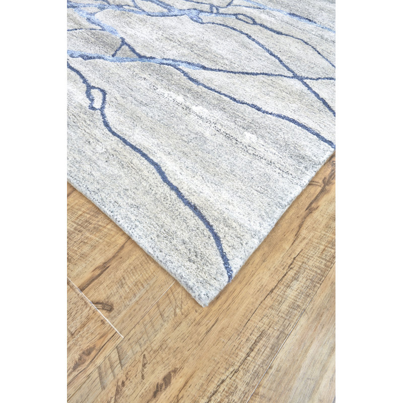 Banford Viscose Abstract Indoor Rug, Rectangle 7'3" x 9'3"