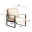Chaise d'appoint Direct Classic Mid Century Modern avec structure carrée en métal durable, fauteuil pour le salon, la chambre à coucher, le bureau personnel revêtu de microfibre tacheté, brun clair-537050018