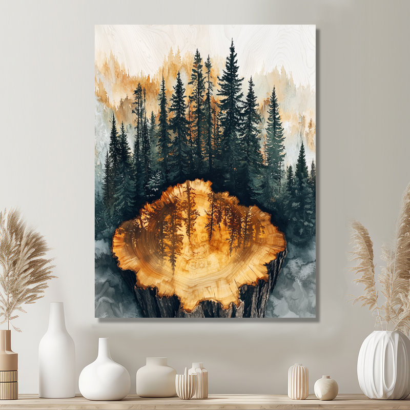 Forêt de pins d'été sur la glissoire en bois IV - Forêt, impression sur métal, H 32 po x l 24 po