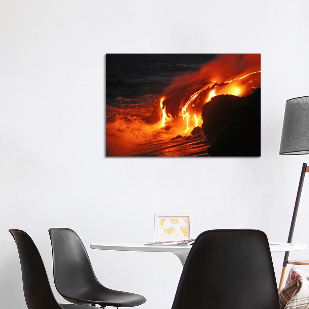 Kilauea Lava Flow Sea Entry, Big Island, Hawaii III by Martin Rietze - Wrapped Canvas Print