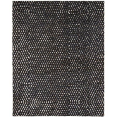 Bohemian Hand-Woven Black Area Rug