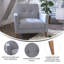 Chaise rembourrée Mid-Century avec pieds en bois-72947946