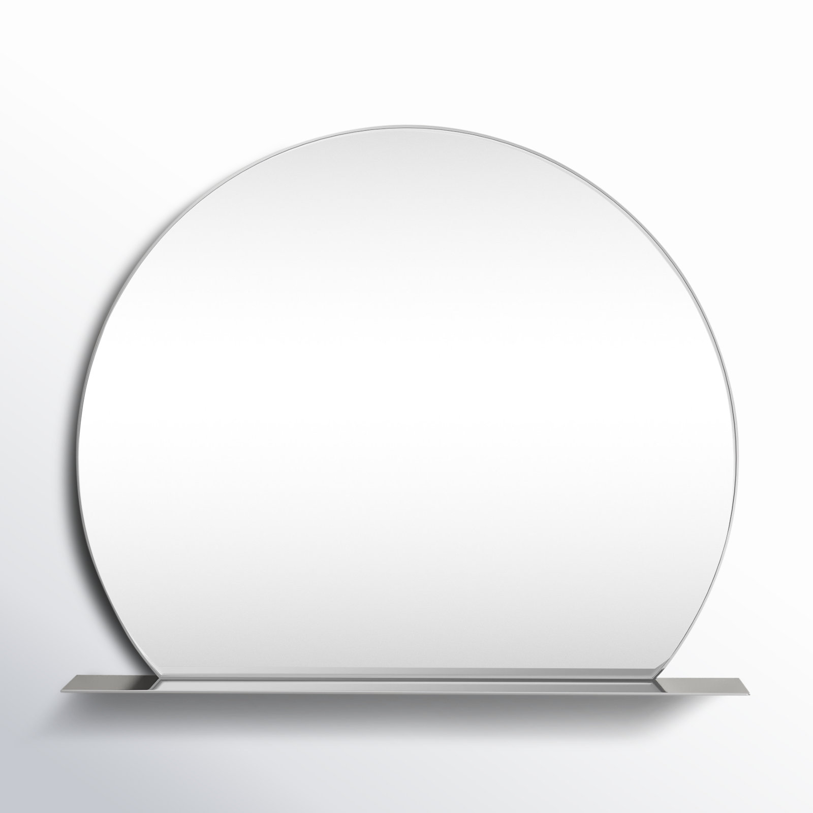 Amici Stainless Steel Round Mirror with Shelves