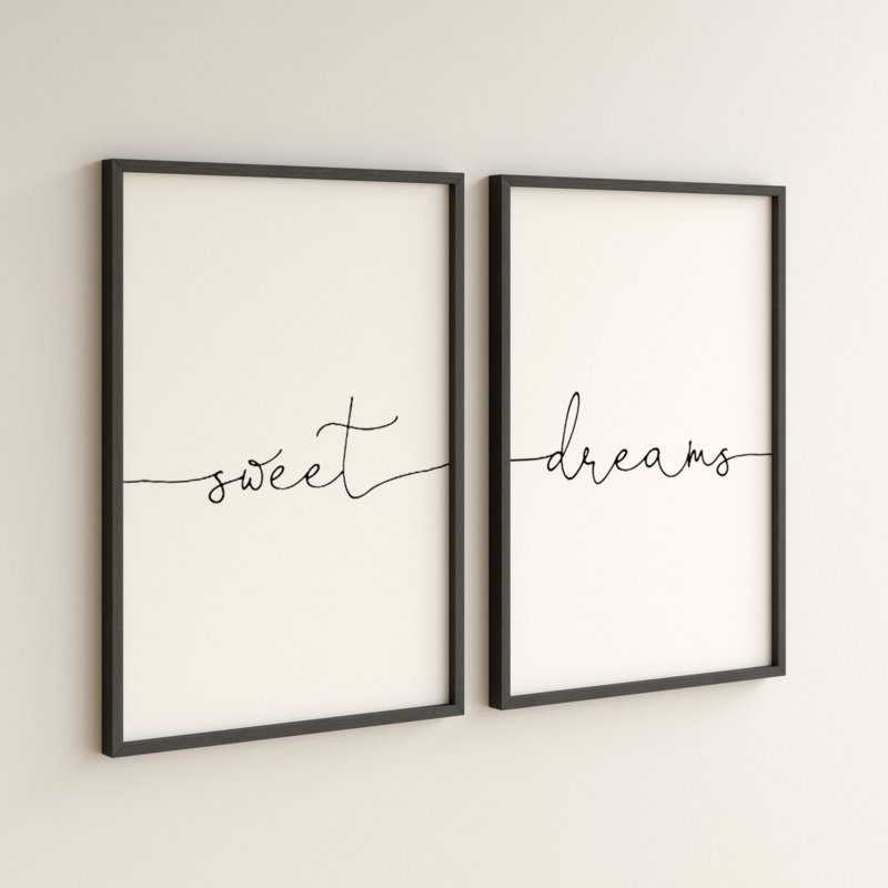 Sweet Dreams - 2 Piece Print, Black Oak Frame, 61 cm H x 43 cm W
