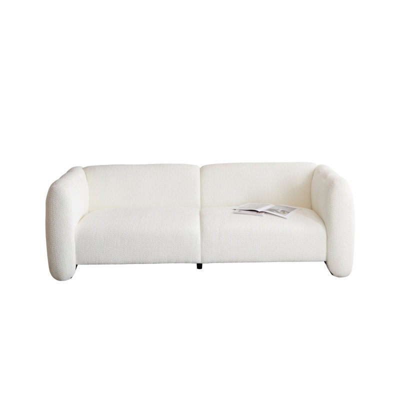 Keanu Boucle Upholstered 3-Seater Sofa, White