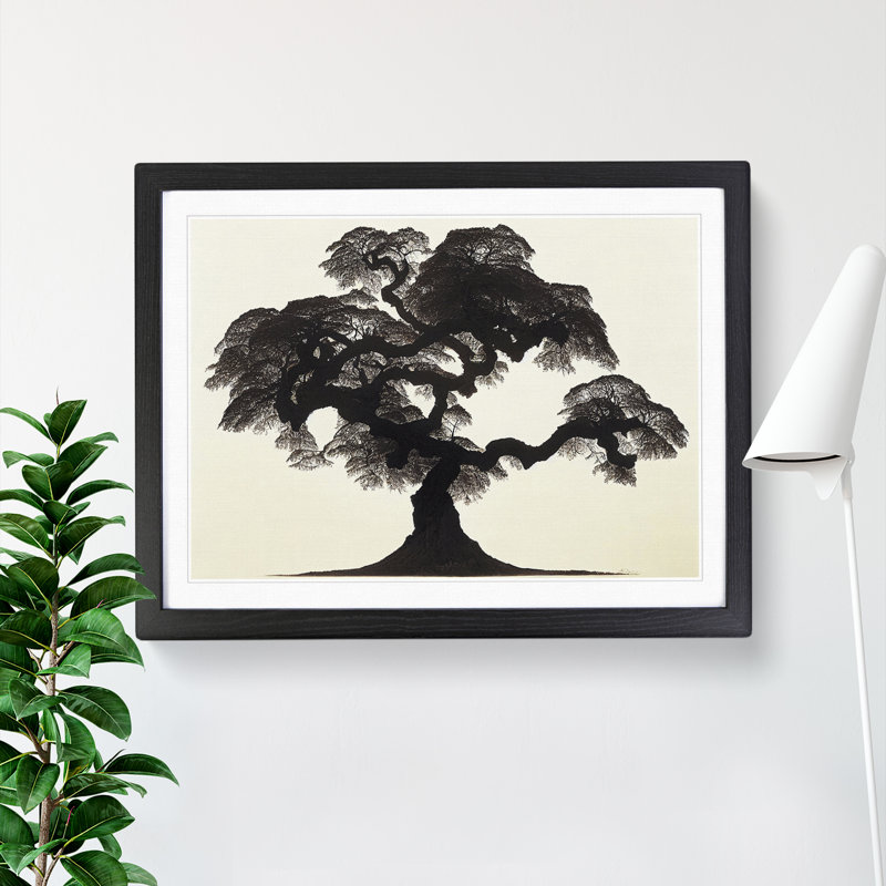 Ideal Tree - Single Picture Frame Painting, 46cm H x 64cm W x 2cm D, Black