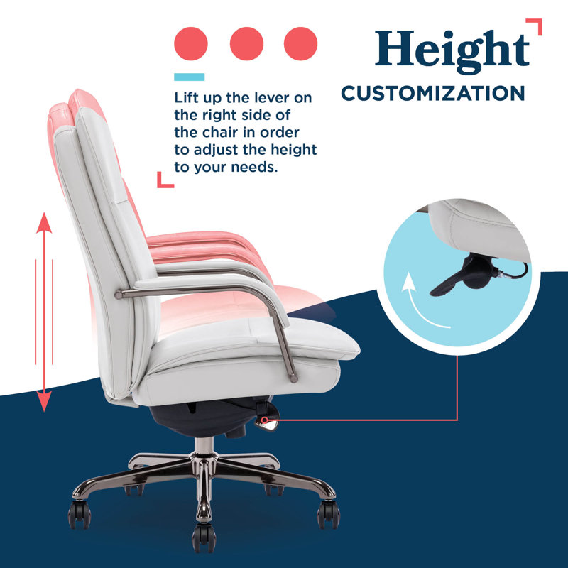 Opus Leather Swivel Executive Office Chair, Graphite, Gray