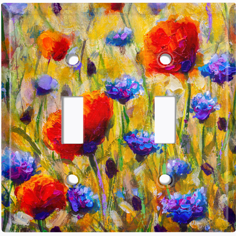 Plaque murale fleurs à 2 bandes