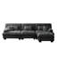 Canapé modulaire gris en chenille gris, canapé modulaire surdimensionné en L surdimensionné à 3 places avec traversin confortable, coussins convertibles, profonds et décoratifs pour le salon