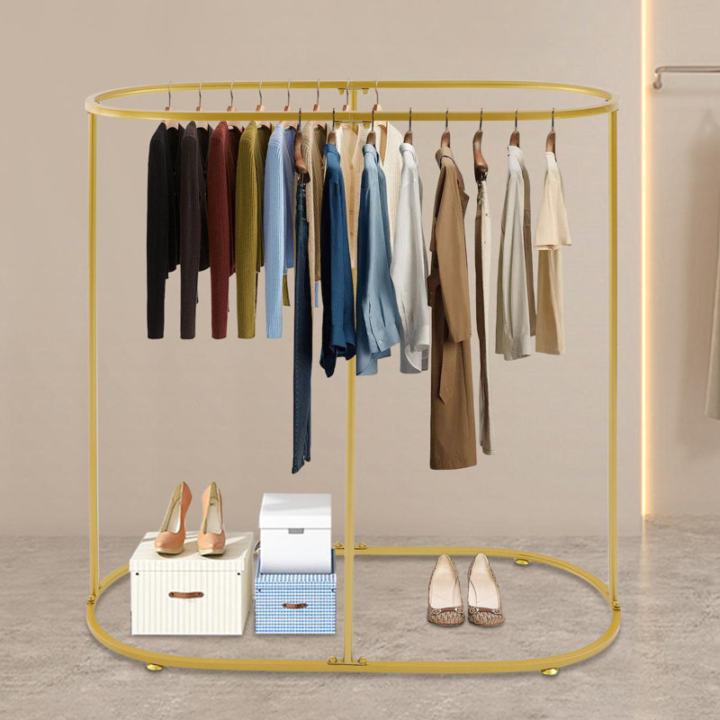 Floor Standing Clothing Rack, Gold