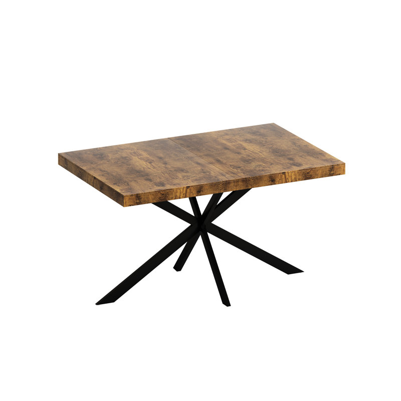 Table de salle à manger extensible 55,11 po - 70,86 po, Brun / Noir