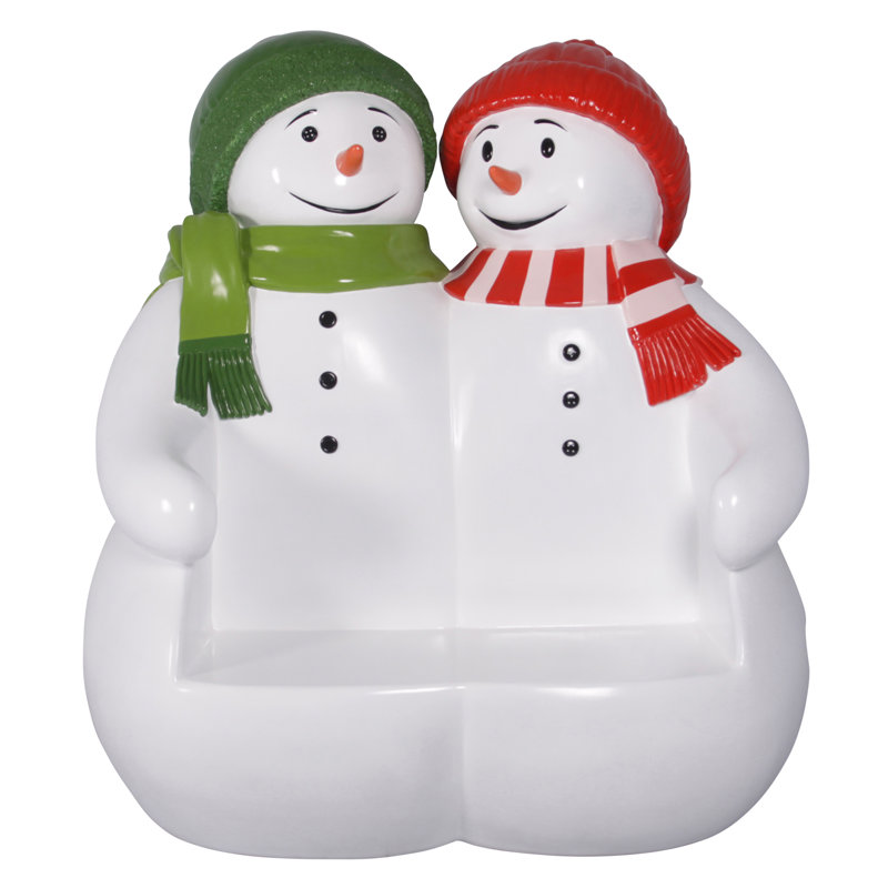 Powder Pals Holiday Snowman Sculptural Bench