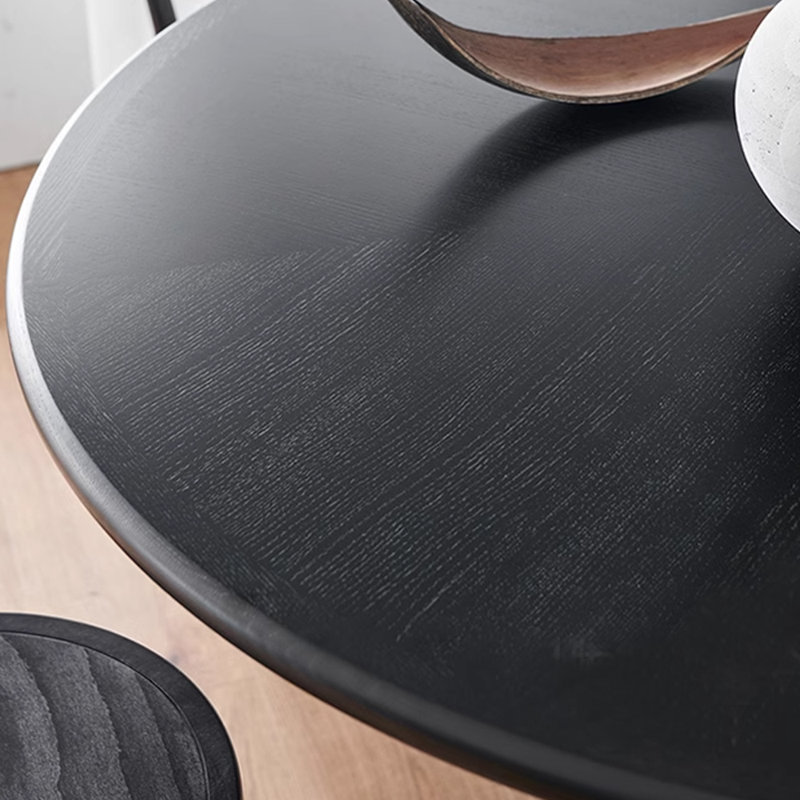 Howat Round Dining Table, Black, Black, 47.24" W x 47.24" L