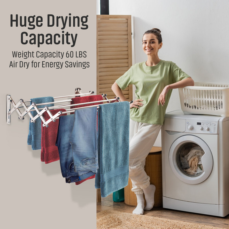 Stainless Steel Wall-Mounted Expandable Drying Rack