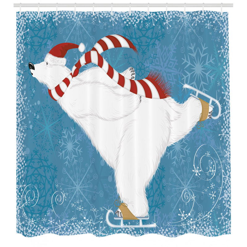 Ensemble de rideau de douche ours et crochets, H 70 po x l 69 po