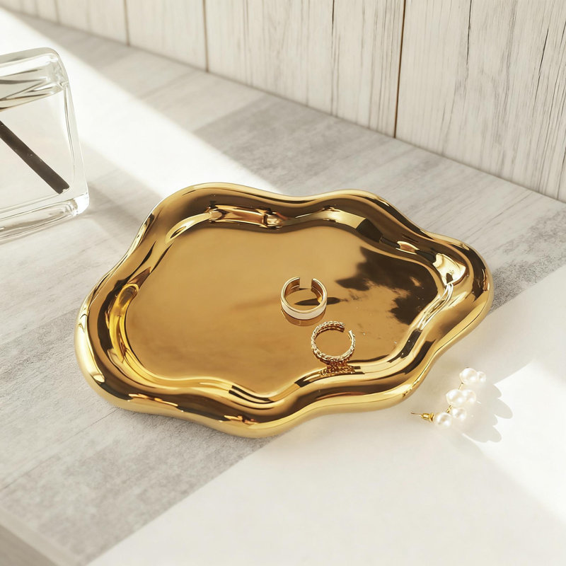 Ceramic Jewelry Dish Trinket Tray For Women, Unique Cloud-Shaped Ring Holder, Decorative Vanity Tray For Jewelry, Keys, And Small Items, Aesthetic Room Decor For Mother's Day And Birthday Gifts