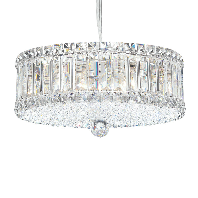 Plaza Glass Drum Chandelier, 6.5" H x 14.5" W x 14.5" D, Heritage Crystal