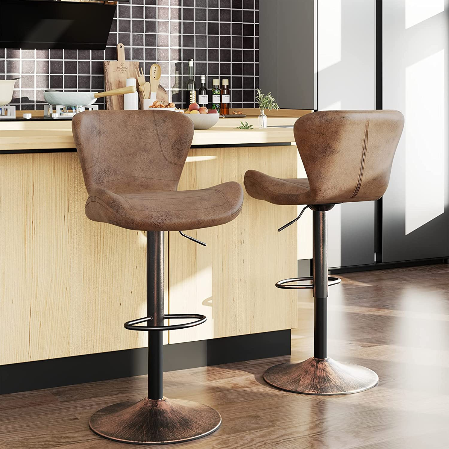 Goethe bar & counter swivel bar stool trent austin design seat height sale