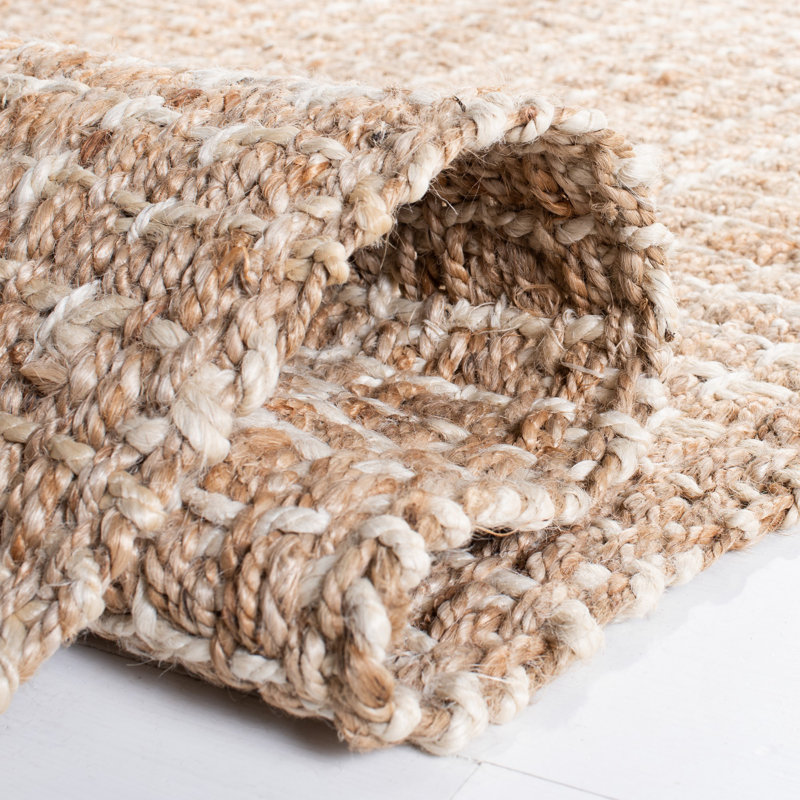 Cardoso Natural Fiber Hand Loomed Jute Abstract Rug, Runner 2'3" x 8'
