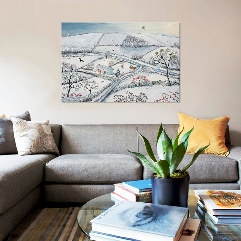 « winter hills », reproduction sur toile, H 40 po x l 60 po x P 1,5 po, Toile tendue, Pas de tapis