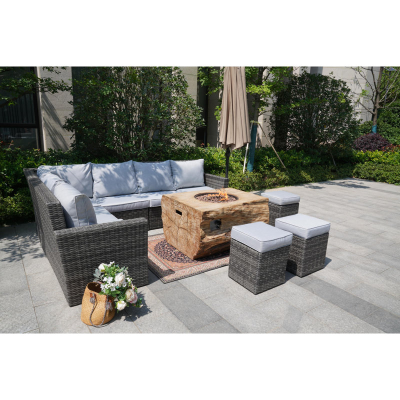 9 - Person Patio Conversation Set with Cushions