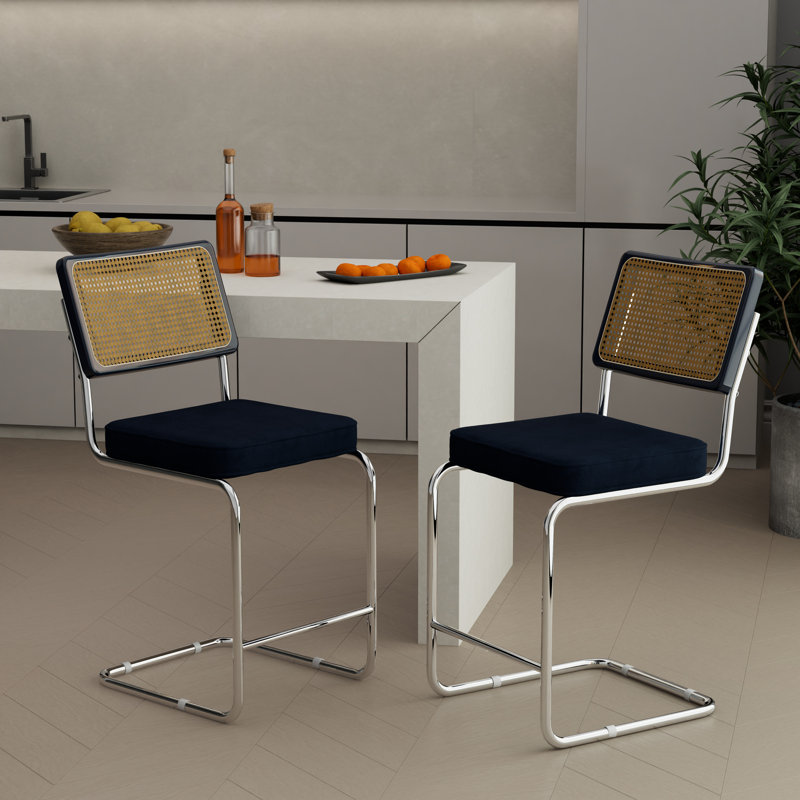 Ensemble de 2 tabourets Ivy Bronx, Noir, noir, noir, noir