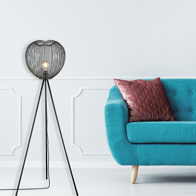 Marez 160cm Tripod Floor Lamp, Matt Black