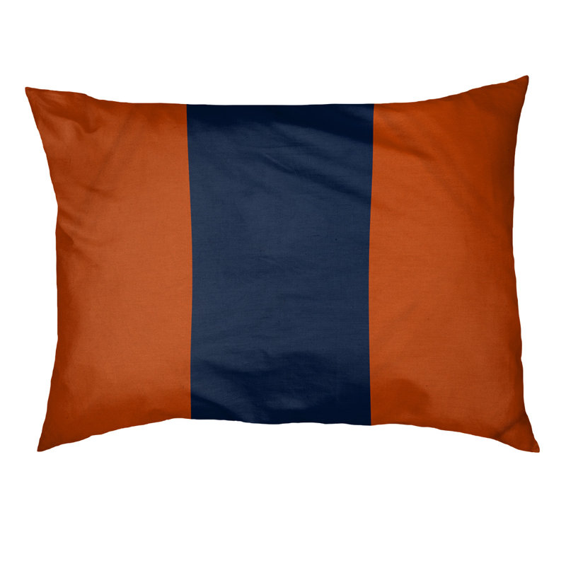 Oreiller Syracuse, Moyen (l 28 po x P 18 po x H 6 po), Orange / bleu marine / orange
